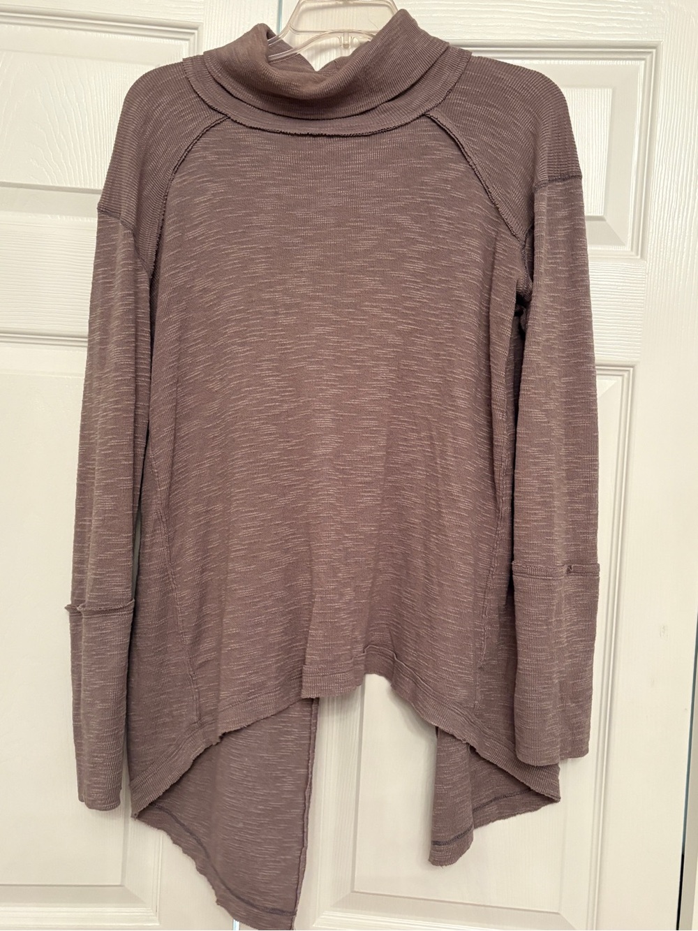 Free People Heathered Mauve Asymmetric Tunic Top